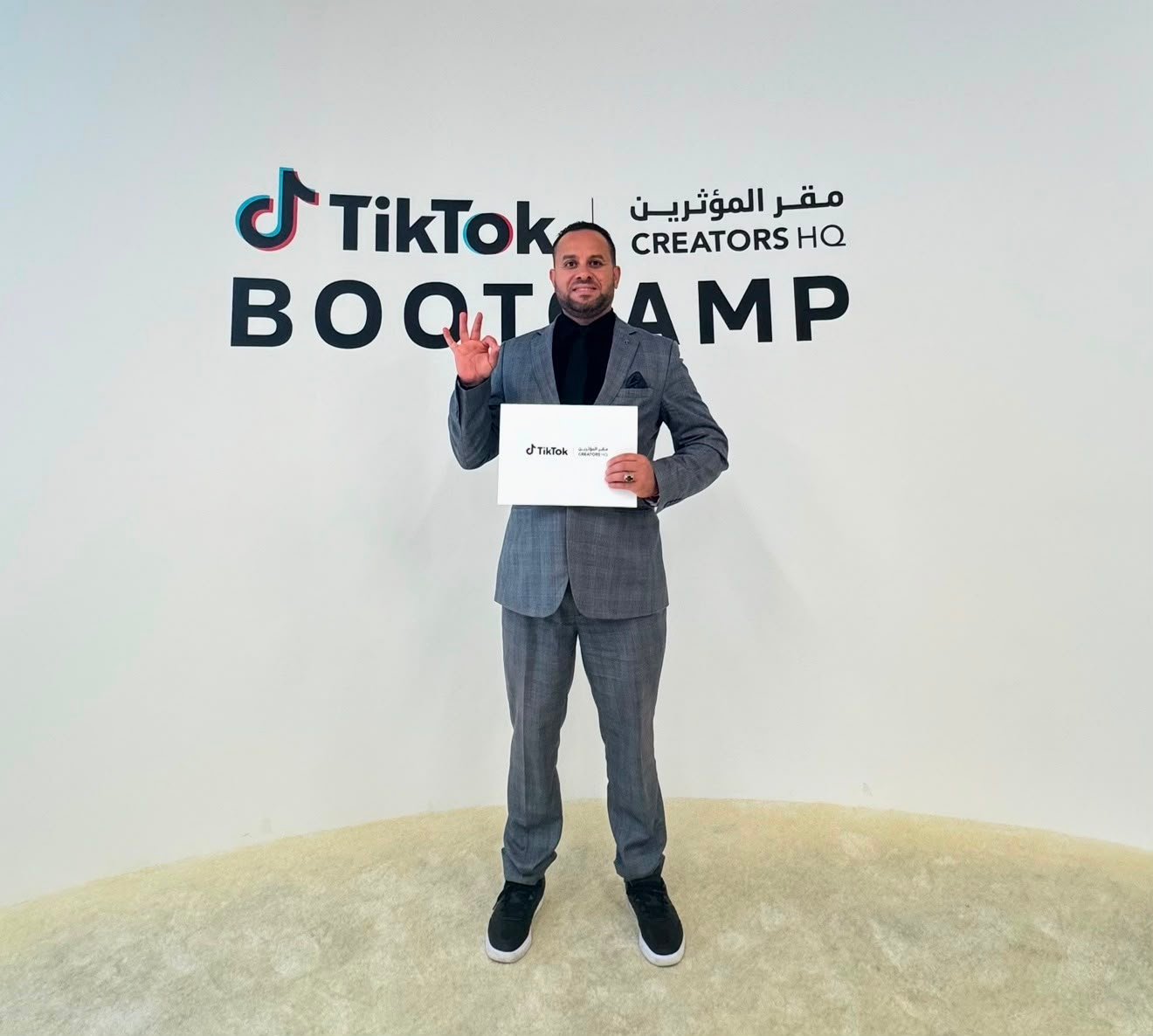 Captain Said Saidi at the TikTok × Creators HQ Bootcamp graduation, Creators HQ, Dubai